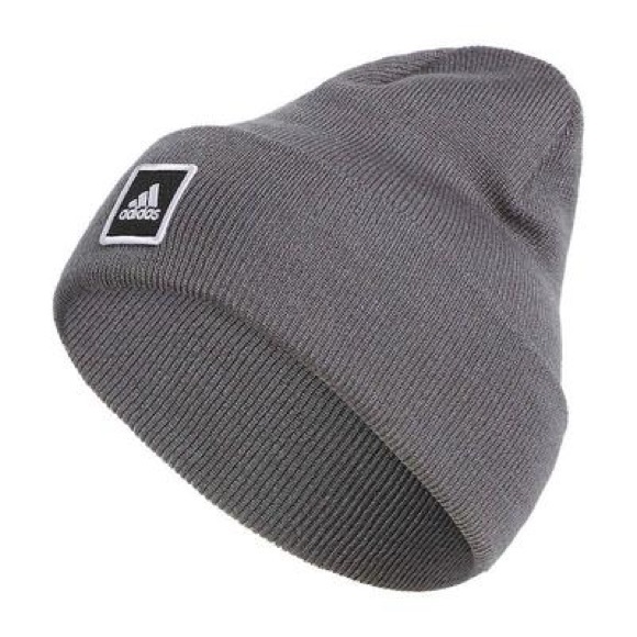 Adidas Gray Knit Beanie Unisex Adult One Size  NEW - Picture 3 of 4